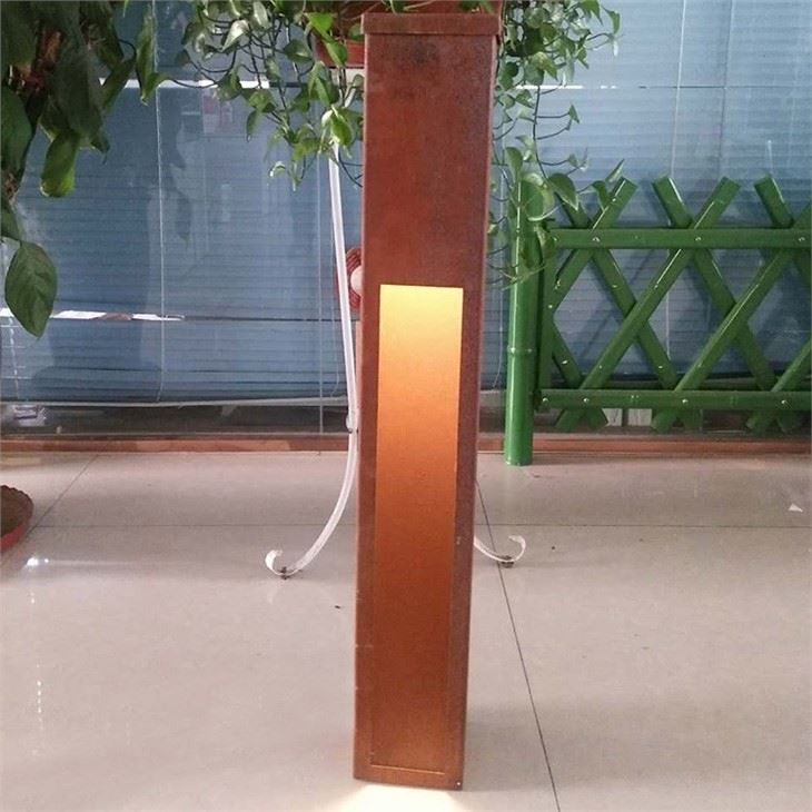 Caixa de llum d'acer Corten Bolardo de llum Caixa de llum de moviment exterior