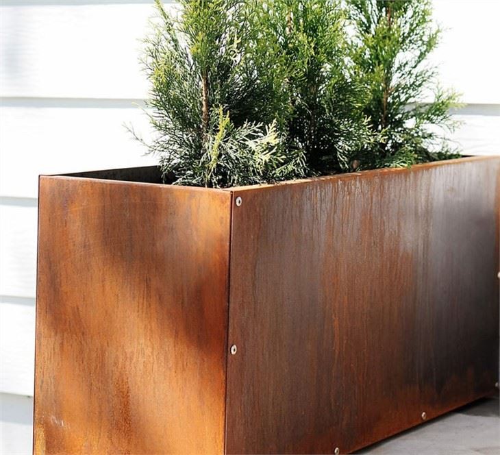 Jardinera rectangular d'acer Corten