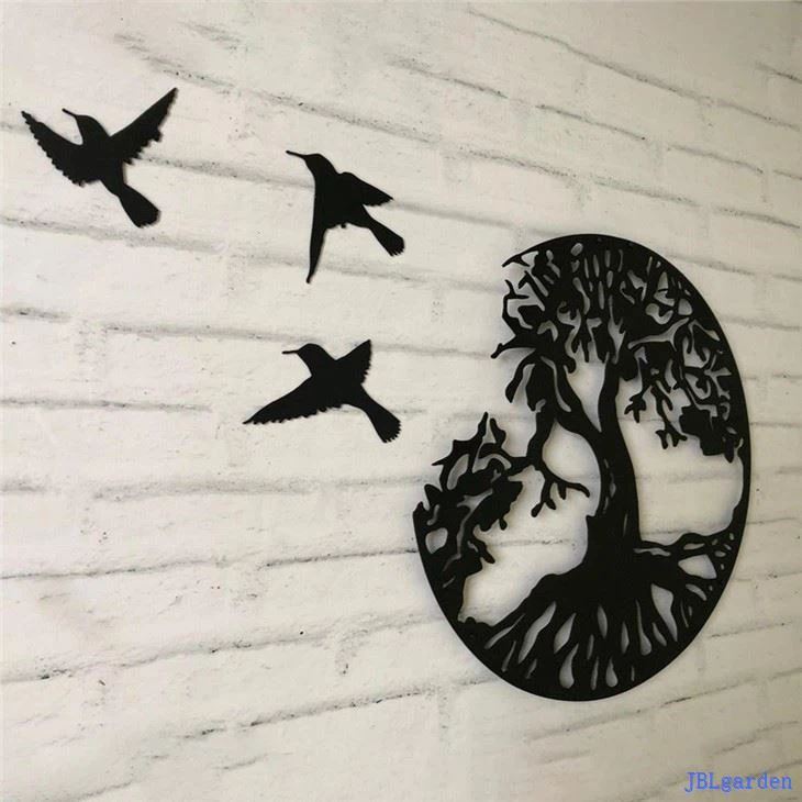 Arbre genealògic amb ocells Mural de placa artística