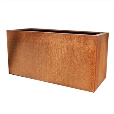 Jardinera d'acer Corten per al públic