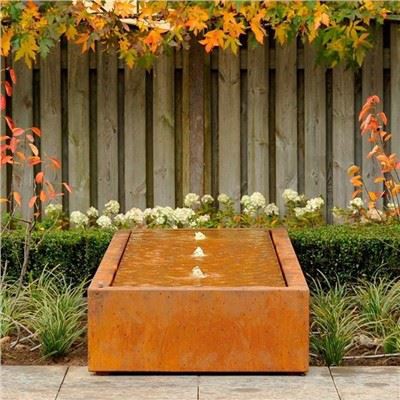 Long Corten Steel Water Feature