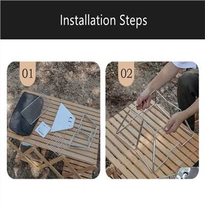 Barbacoa plegable d'acer inoxidable
