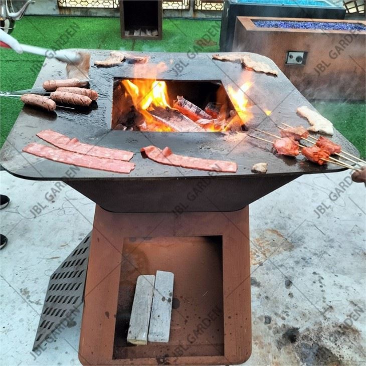 Corten Steel Fireplace Grill