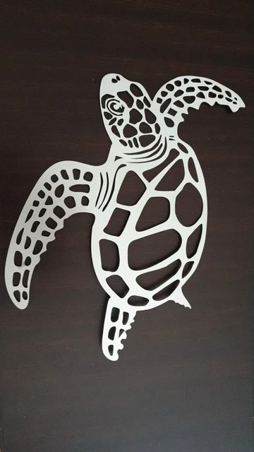 Art de paret de tortuga metàl·lica