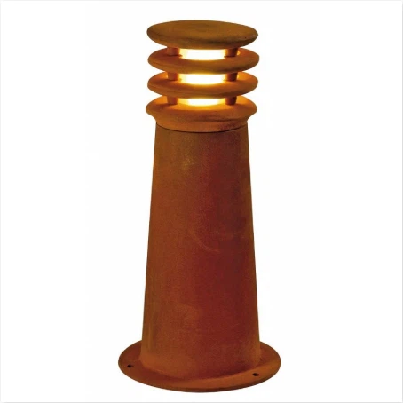 Llum cilíndrica rovellada de Corten