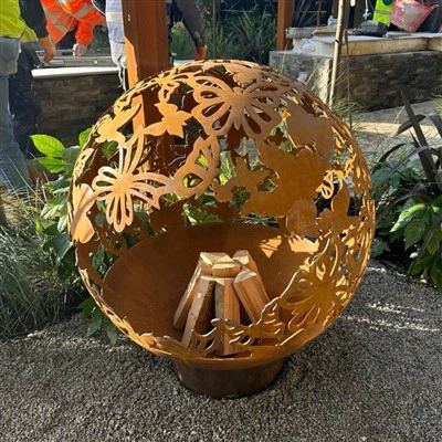 Esfera de fusta Esfera Firebowl d'acer de Corten
